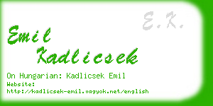 emil kadlicsek business card